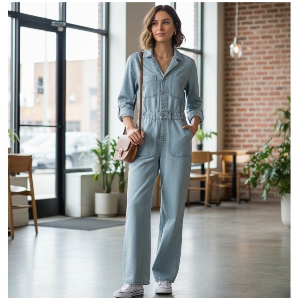 Light Blue Denim Jumpsuit